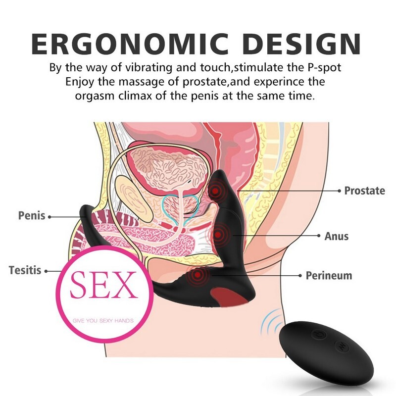 Mannelijke Prostaat Massage Vibrator Anale Plug Siliconen Waterdichte Massager Stimulator Kont Vertraging Ejaculatie Ring Speelgoed Voor Mannen