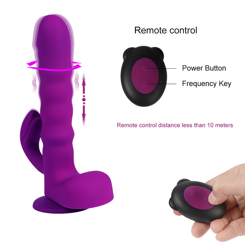 Telescopisch Duwend Roterend Penis Dildo Automatische Seksmachine Vibrator Volwassenspeeltje